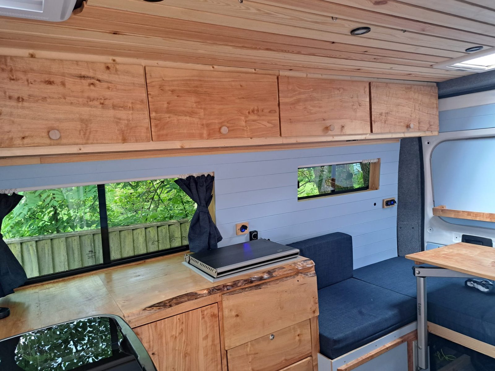Birchwood campervan cupboards — finished interior carpentry